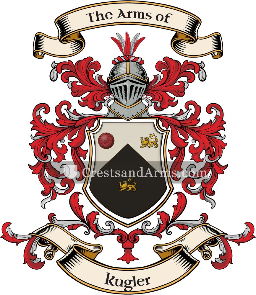 The Kugler coat of arms, drawn from the recorded blazon