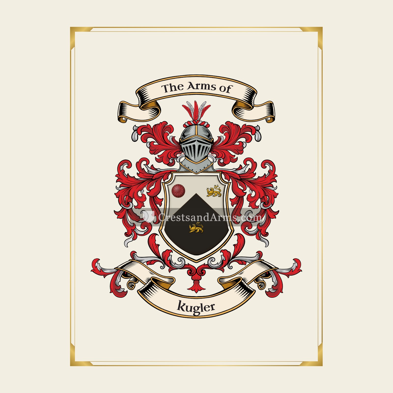 With gold border