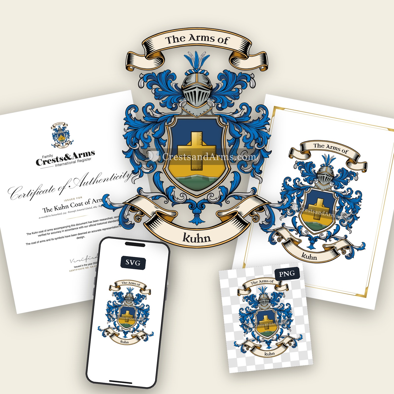 The Kuhn arms on the coat of arms — digital pack