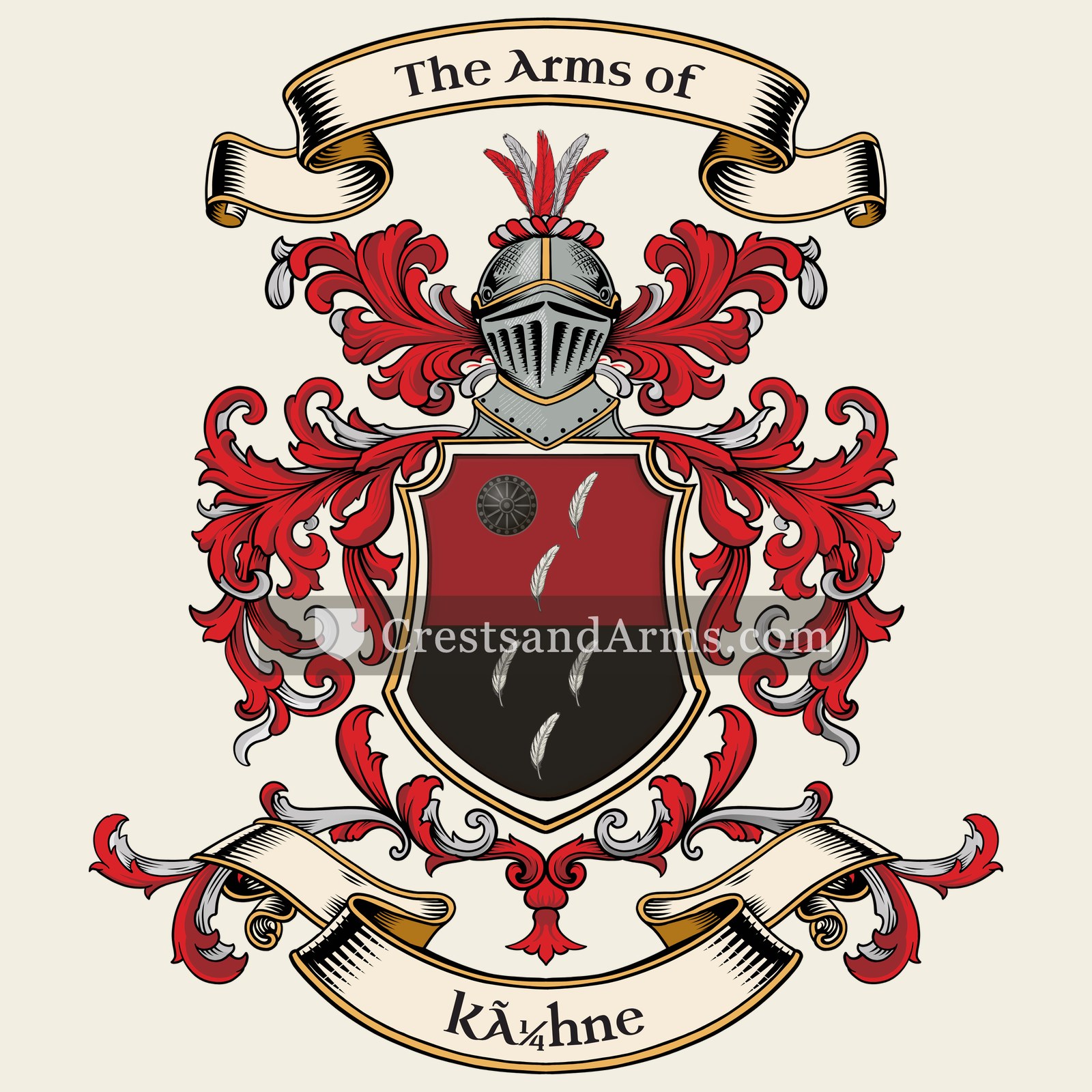 The Kühne coat of arms, drawn from the recorded blazon