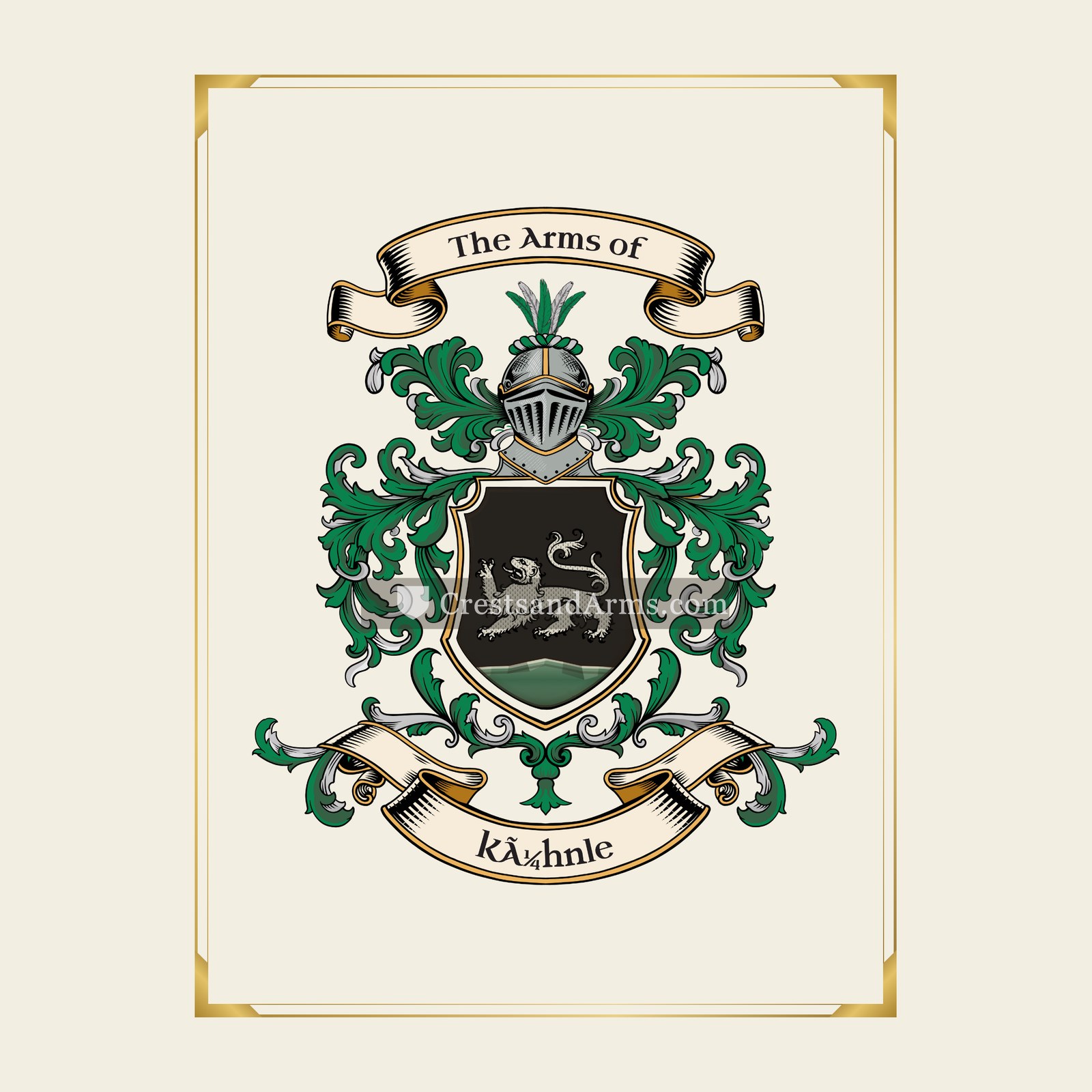 With gold border