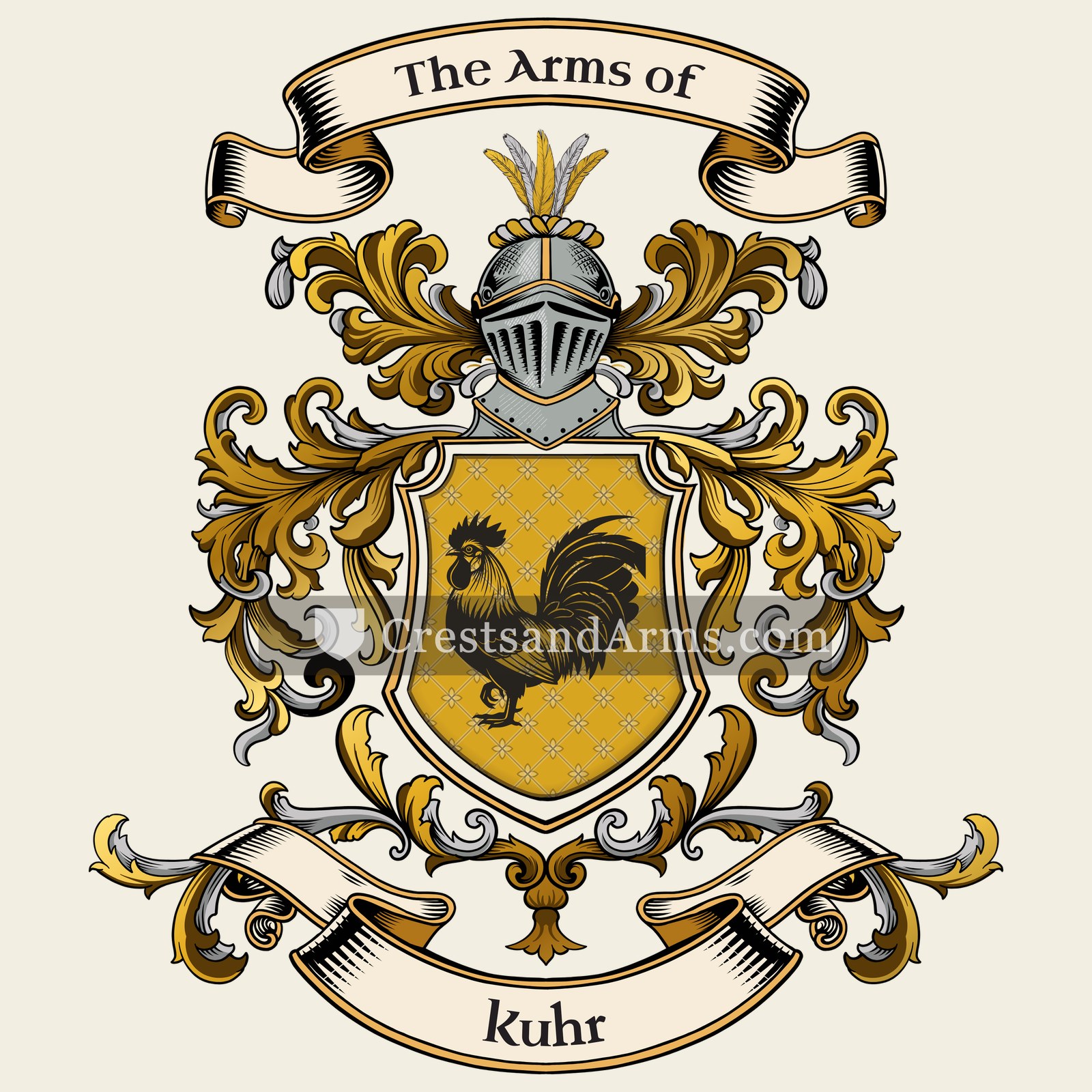 The Kuhr coat of arms, drawn from the recorded blazon