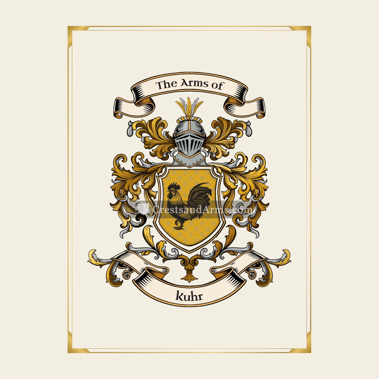 With gold border