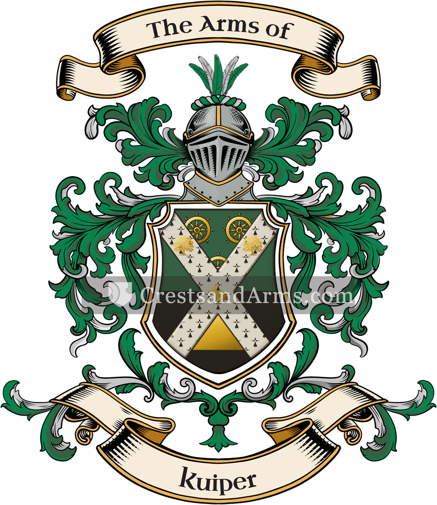 The Kuiper coat of arms, drawn from the recorded blazon
