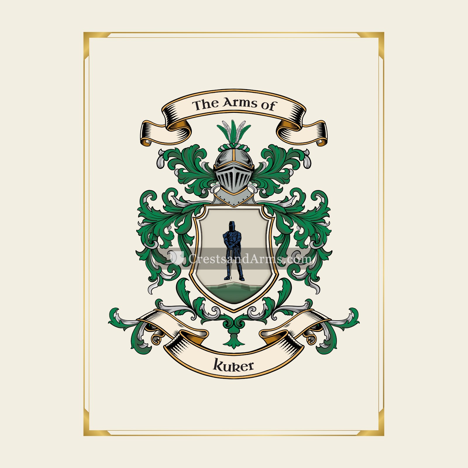 With gold border