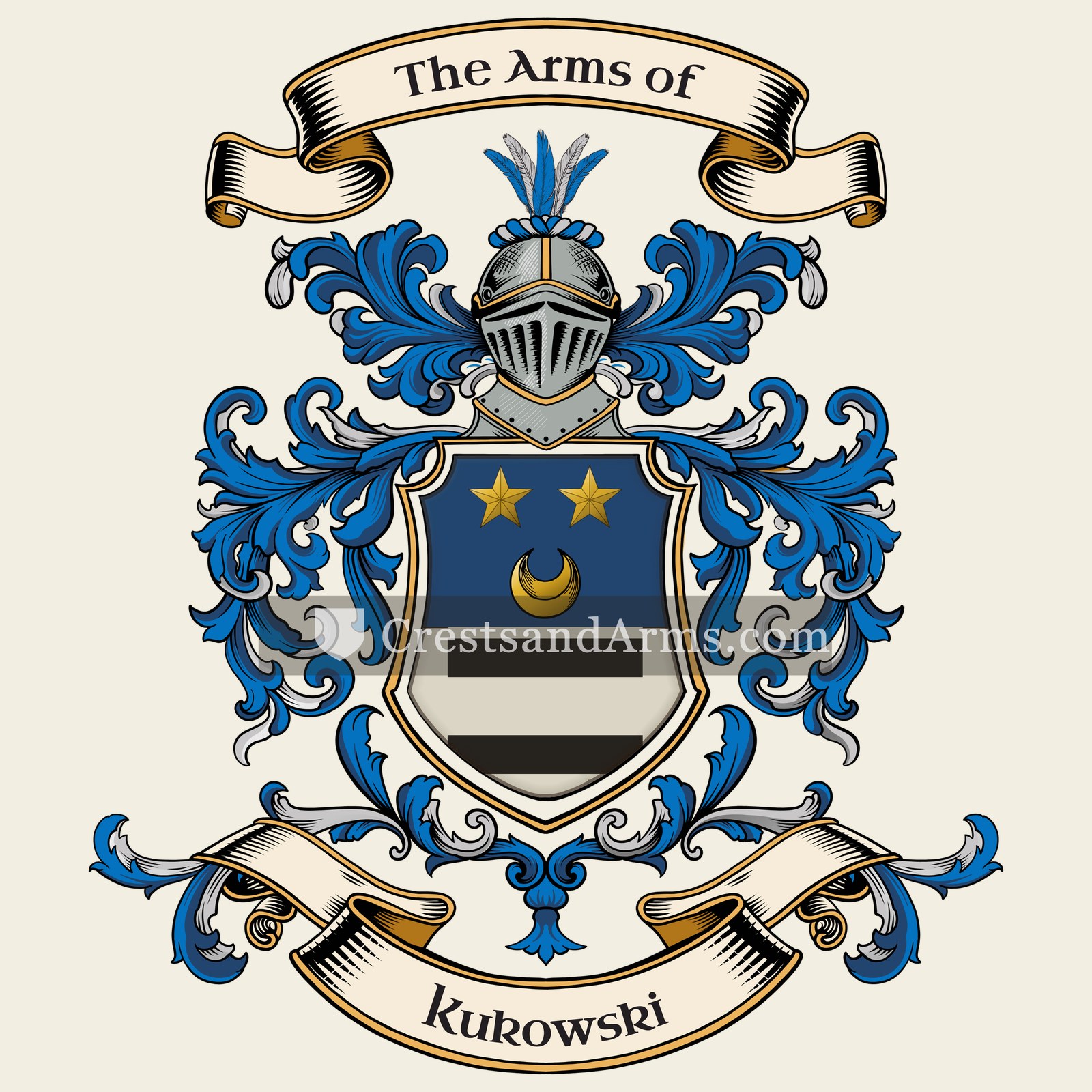 The Kukowski coat of arms, drawn from the recorded blazon
