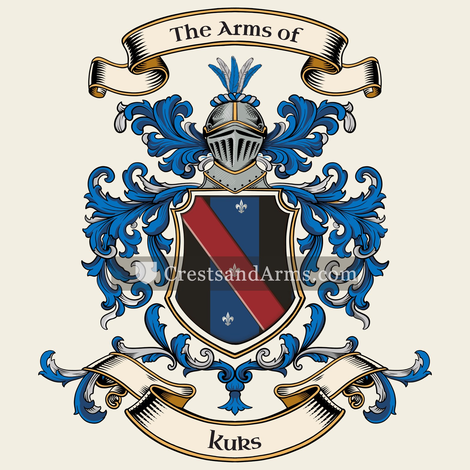The Kuks coat of arms, drawn from the recorded blazon