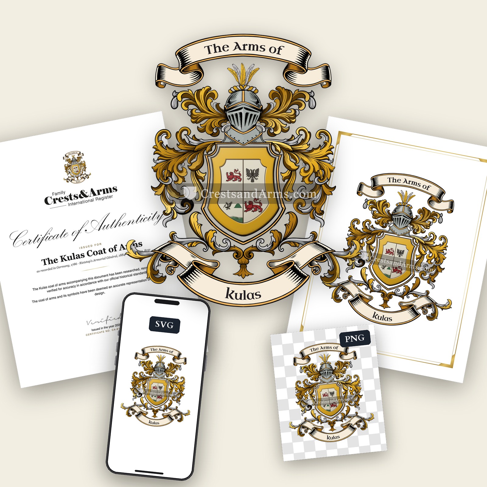 The Kulas arms on the coat of arms — digital pack