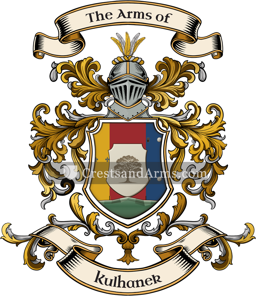 The Kulhanek coat of arms, drawn from the recorded blazon