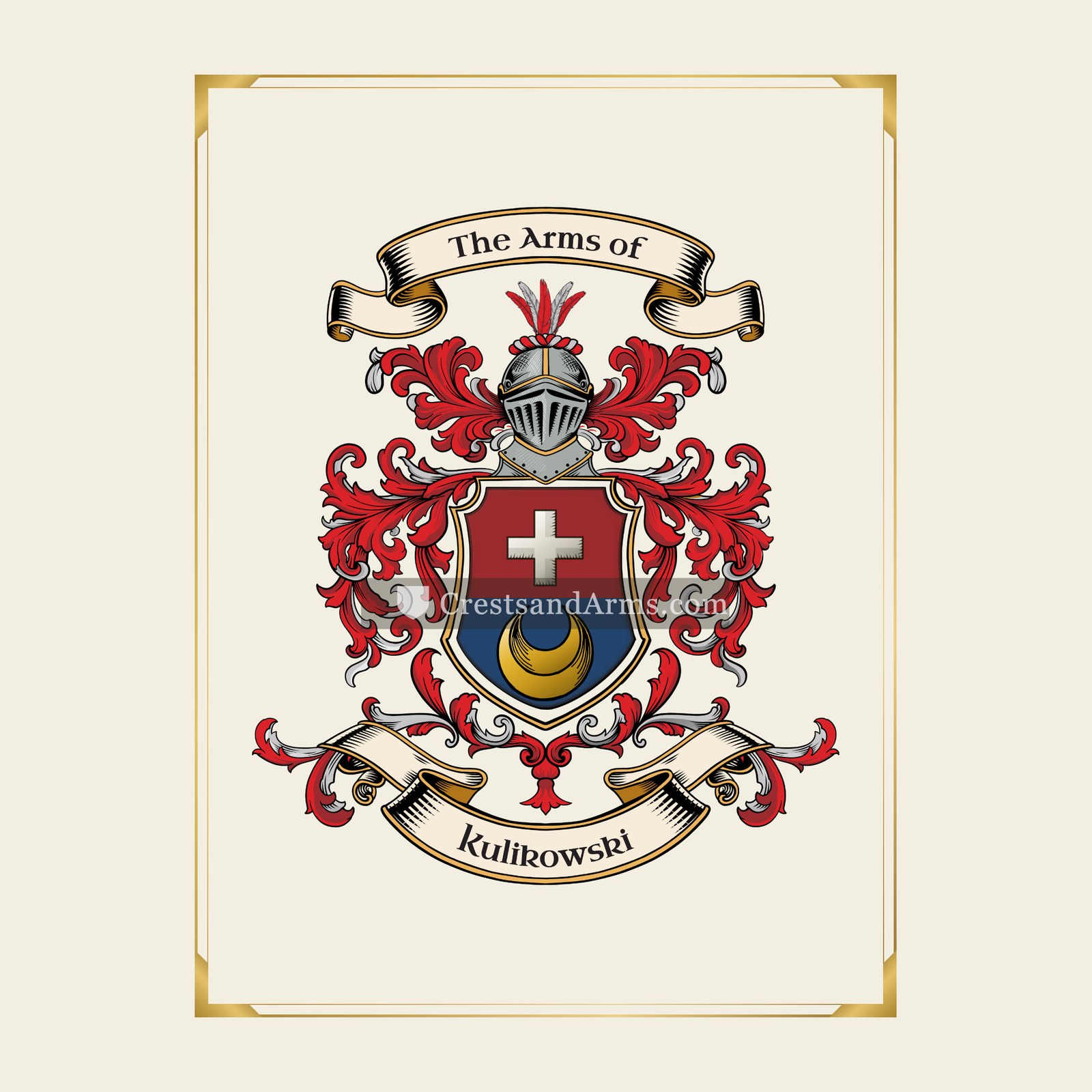 With gold border