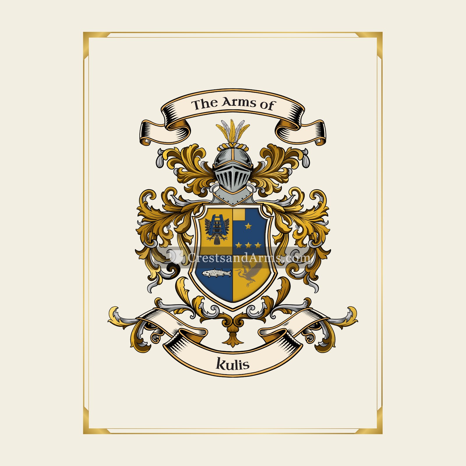 With gold border