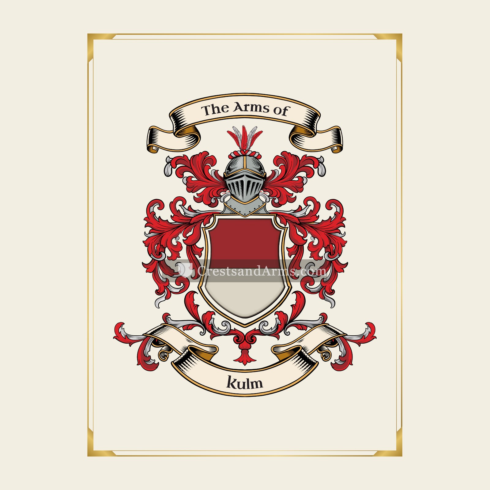 With gold border