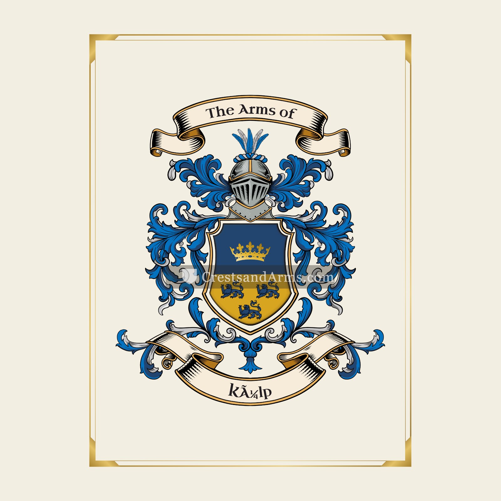 With gold border