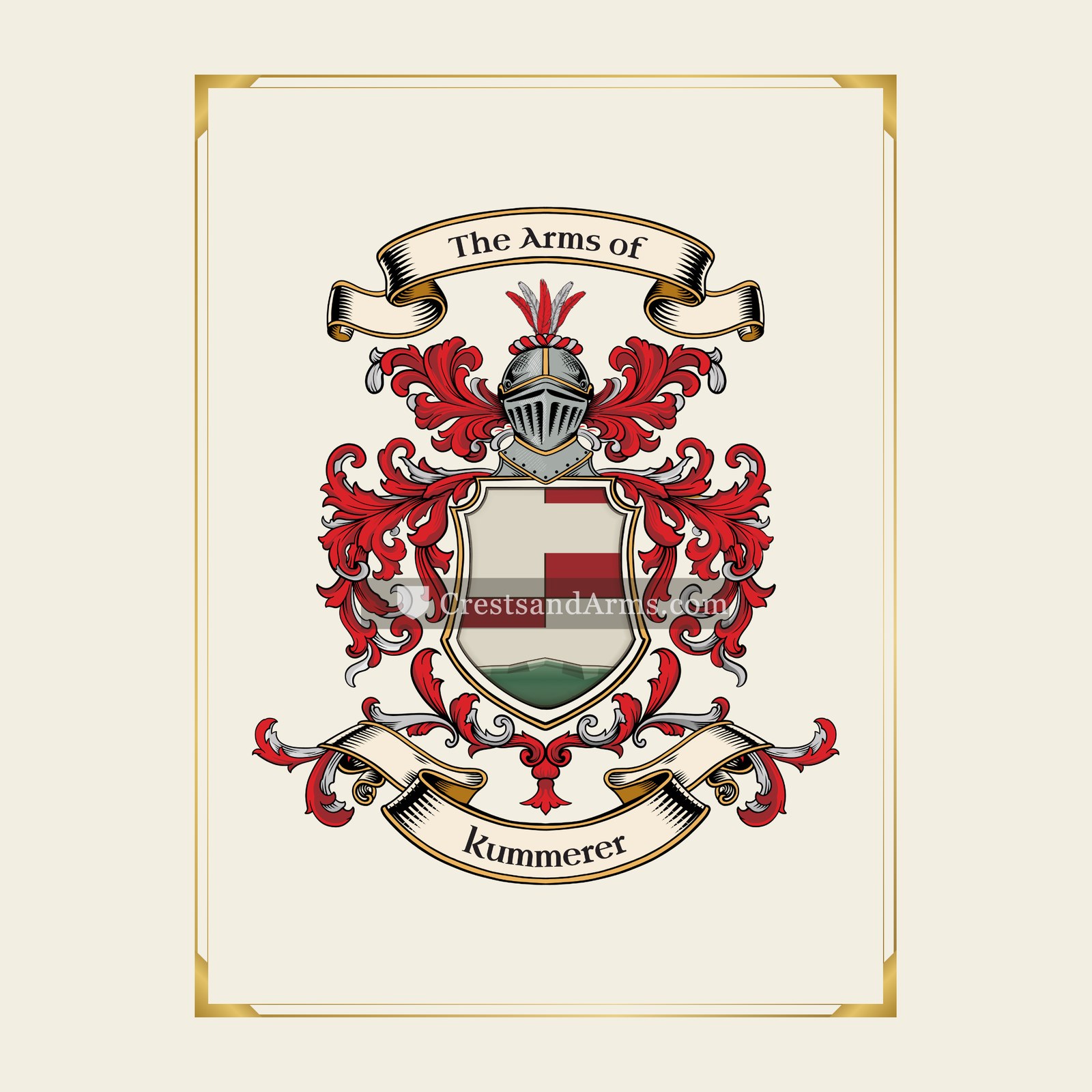 With gold border
