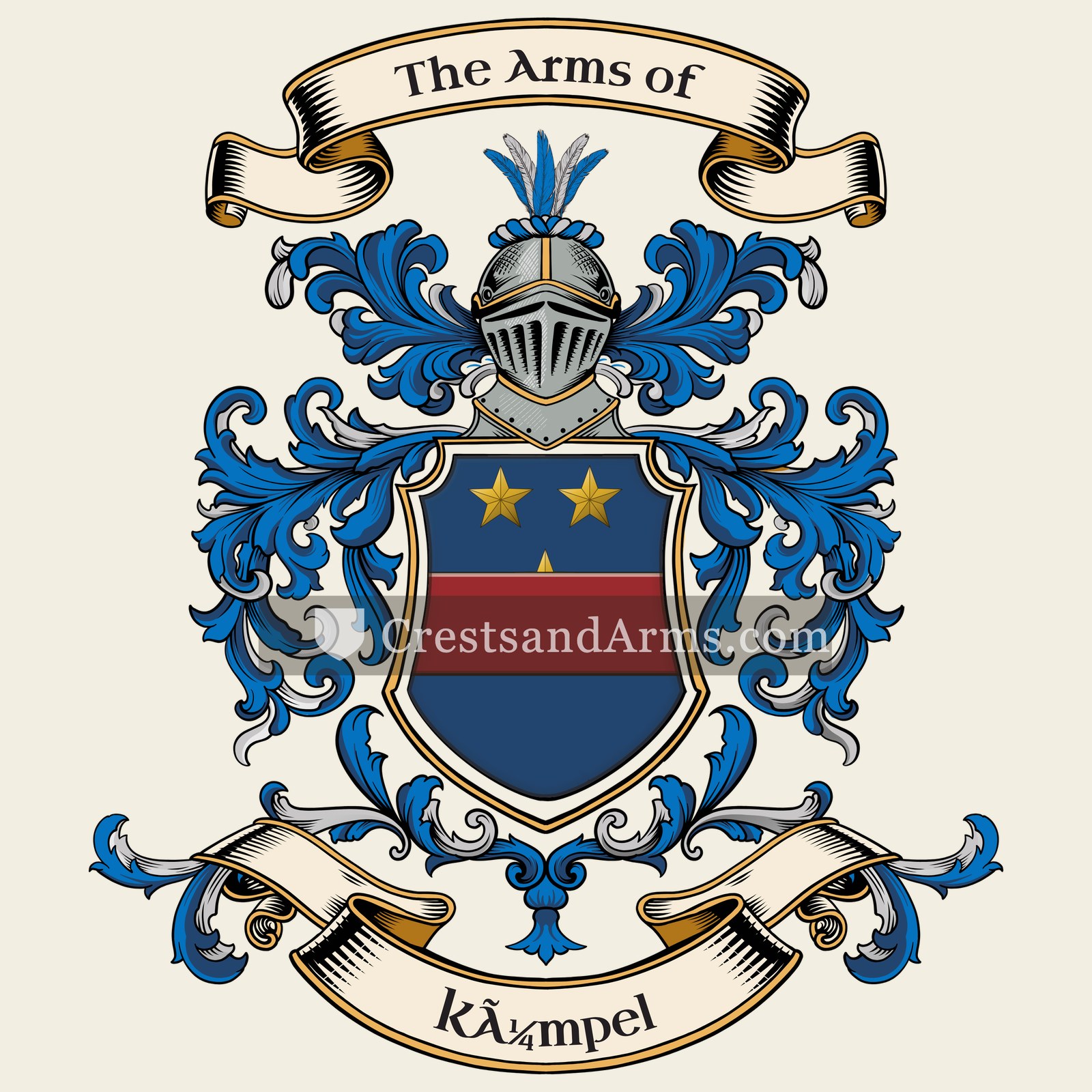 The Kümpel coat of arms, drawn from the recorded blazon