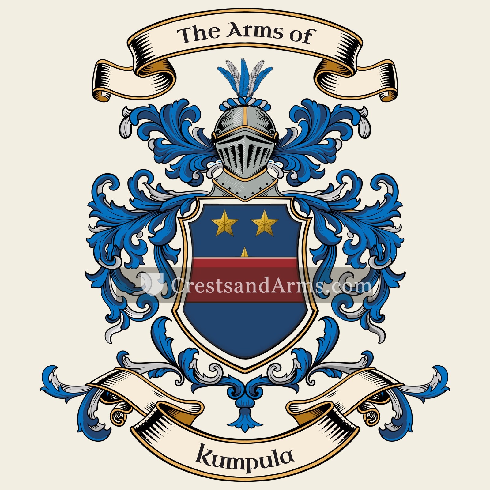 The Kumpula coat of arms, drawn from the recorded blazon