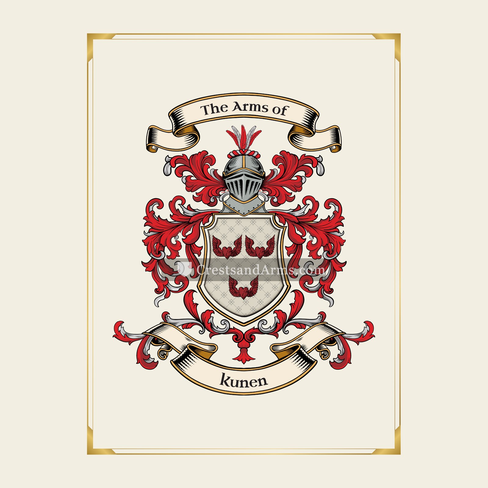 With gold border