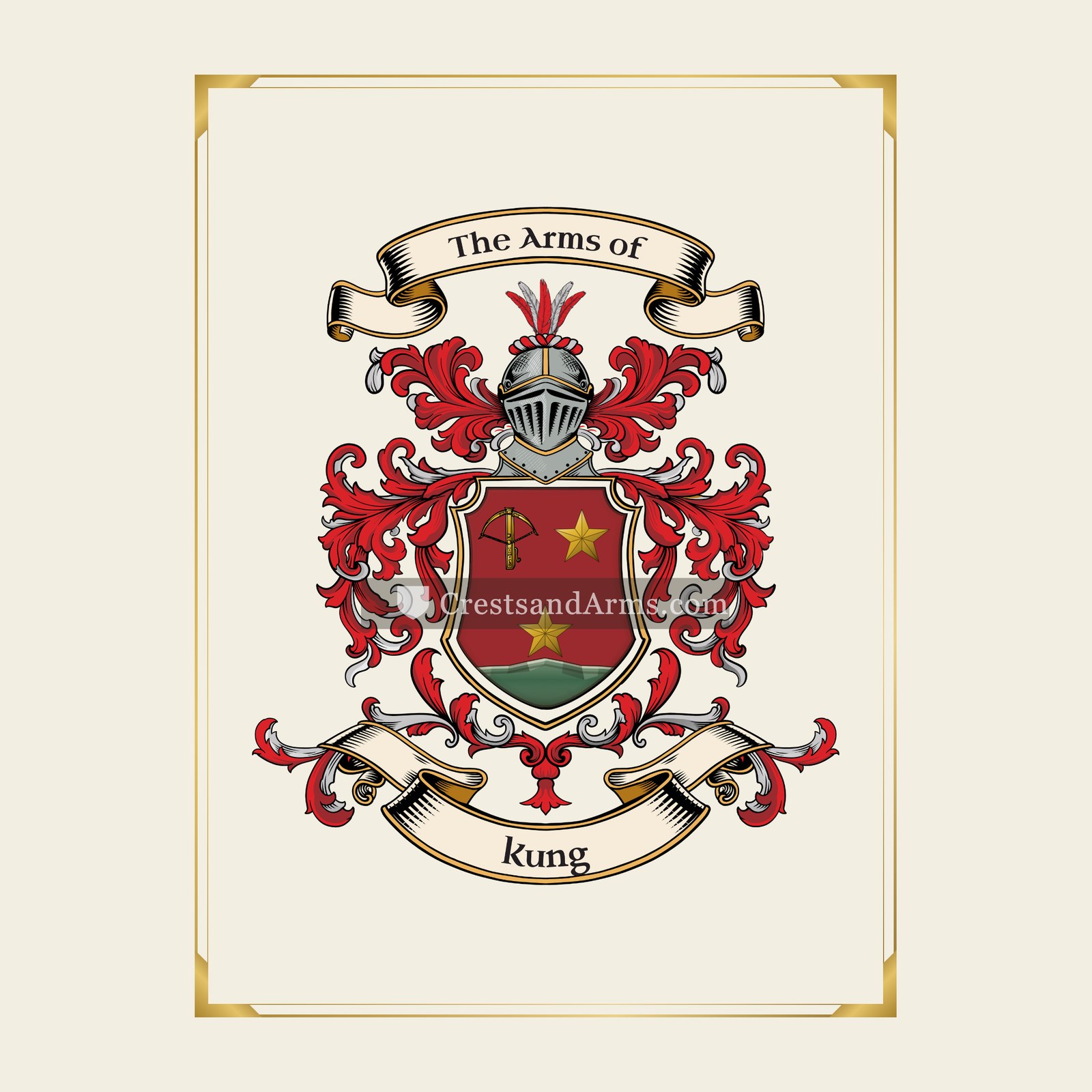 With gold border