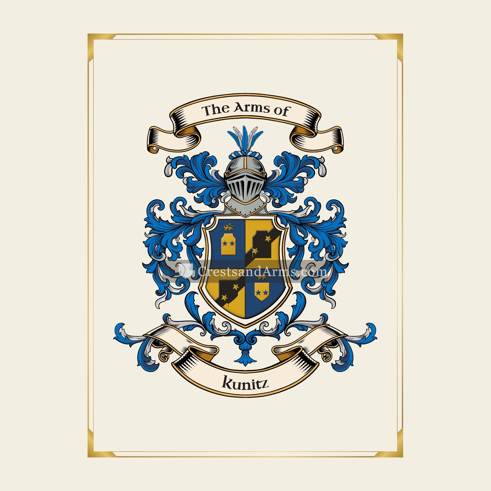 With gold border