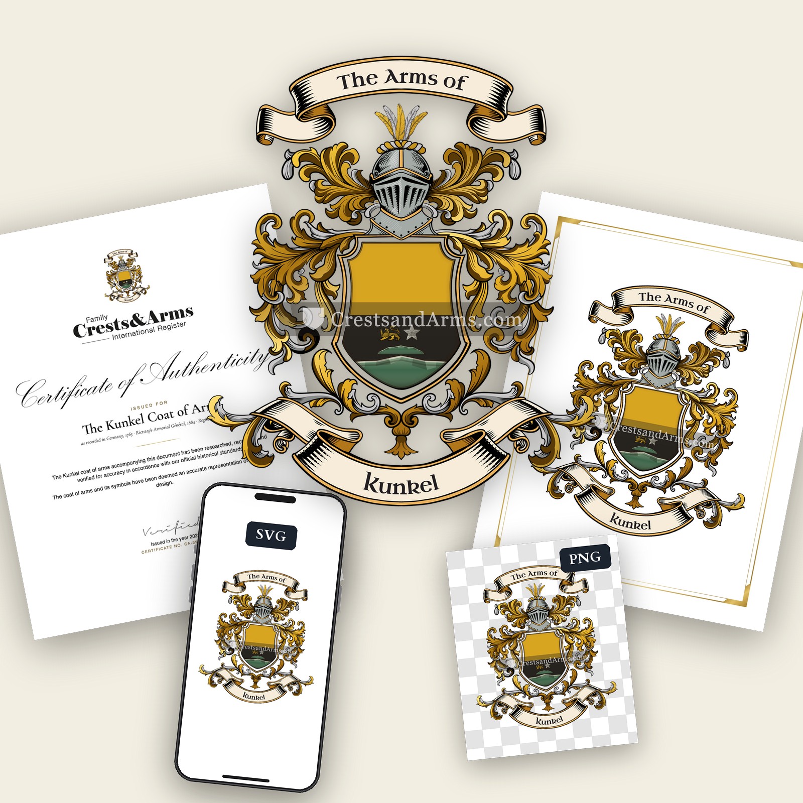 The Kunkel arms on the coat of arms — digital pack