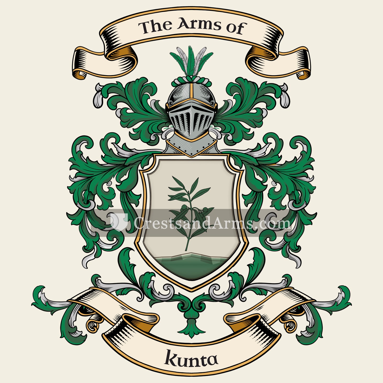 The Kunta coat of arms, drawn from the recorded blazon