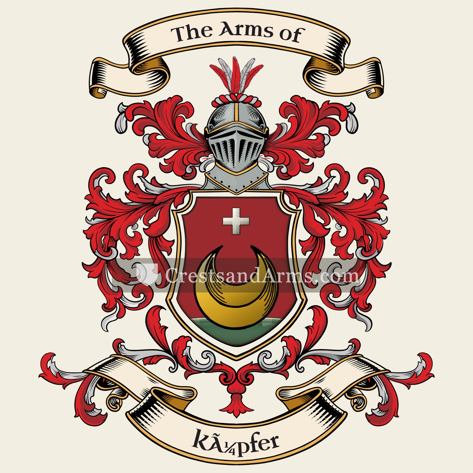 The Küpfer coat of arms, drawn from the recorded blazon