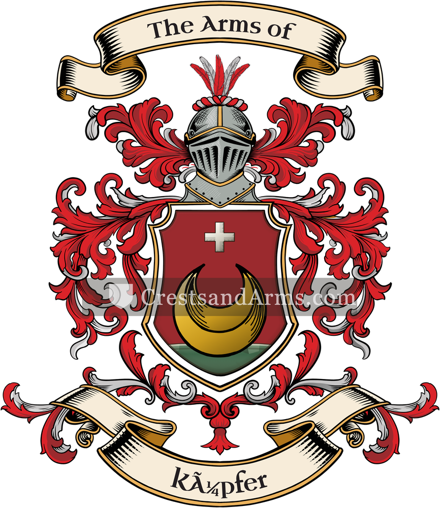 The Küpfer coat of arms, drawn from the recorded blazon