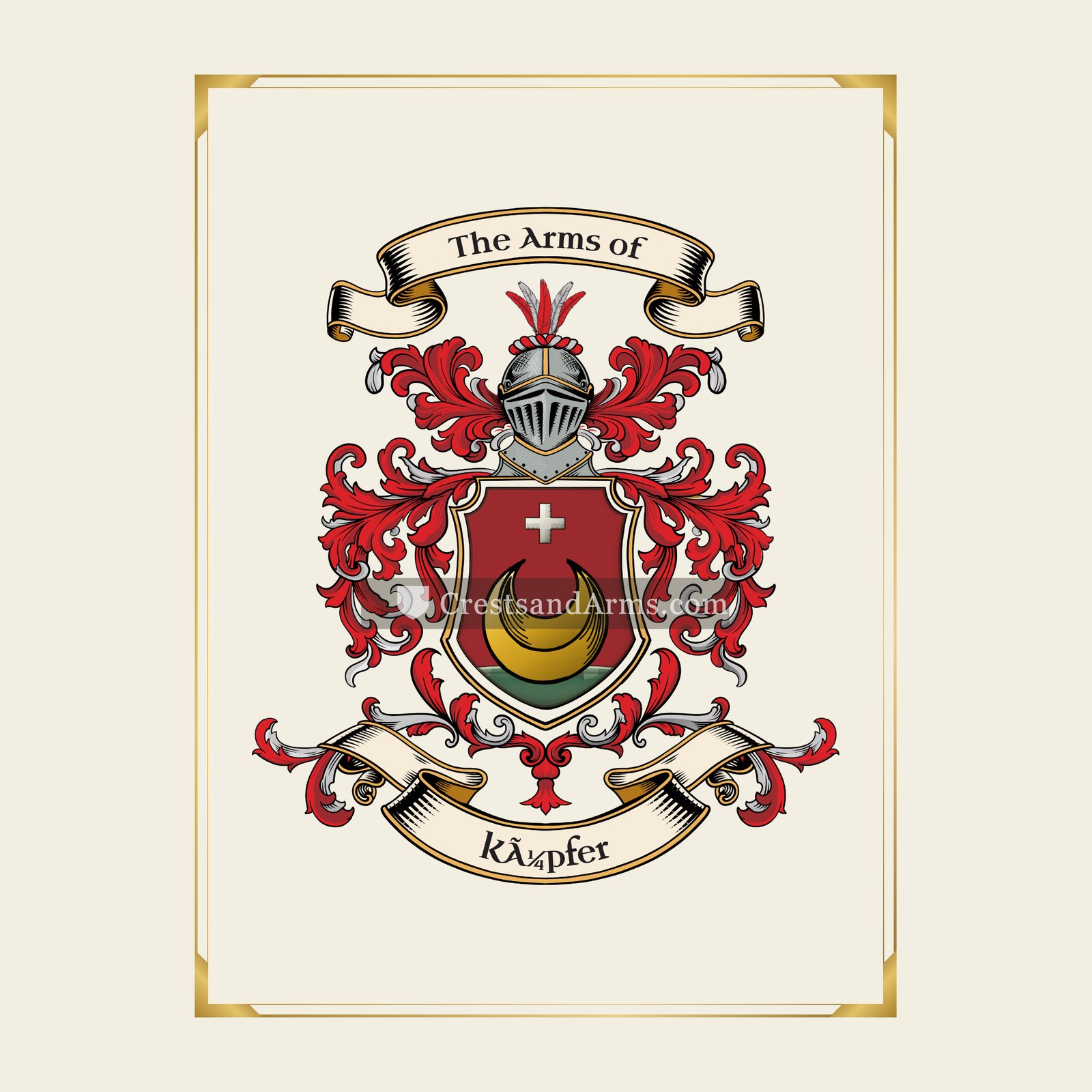 With gold border