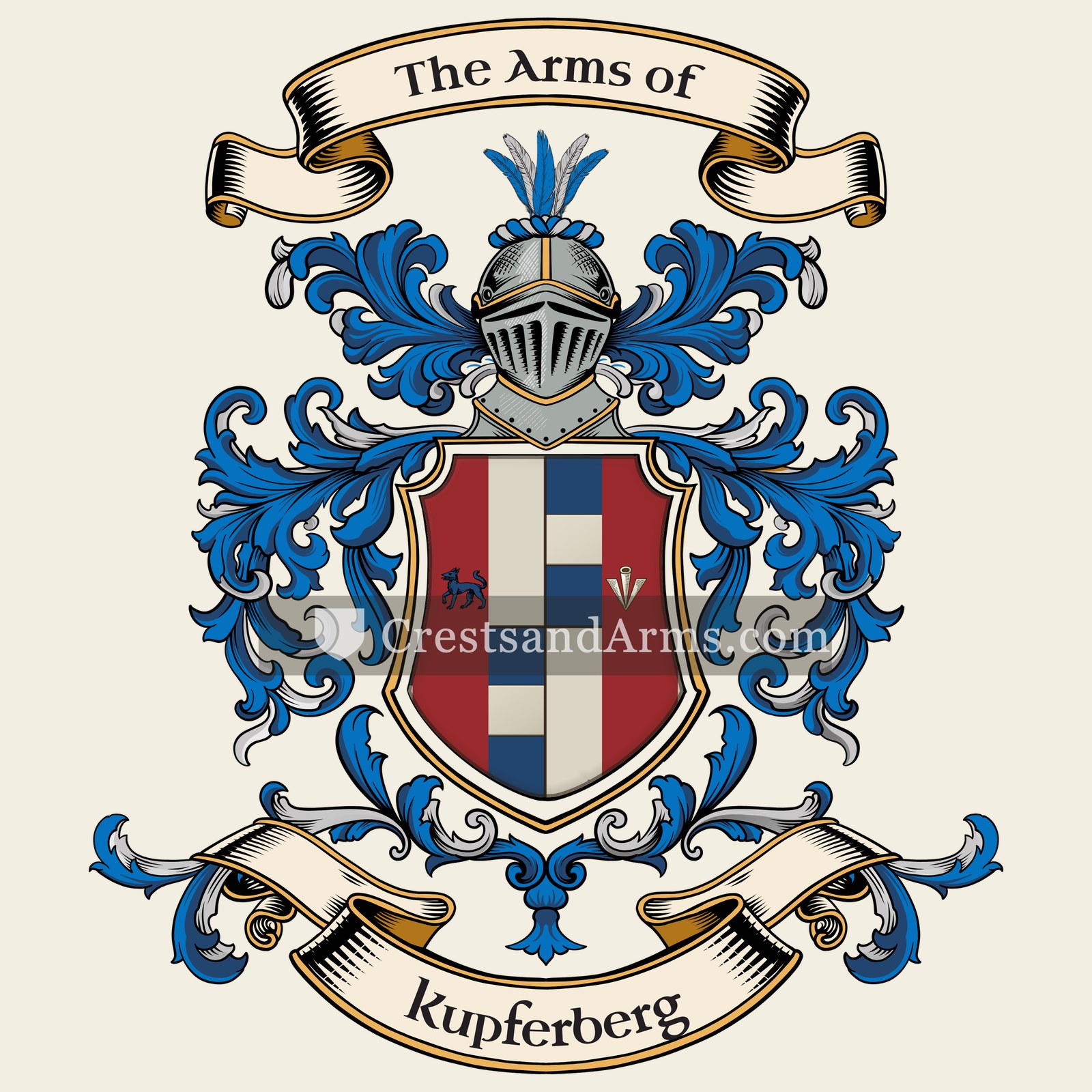 The Kupferberg coat of arms, drawn from the recorded blazon