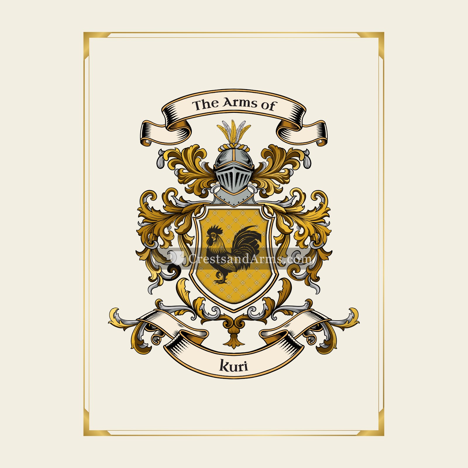 With gold border