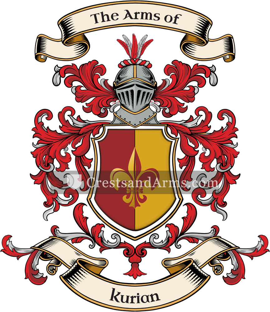 The Kurian coat of arms, drawn from the recorded blazon