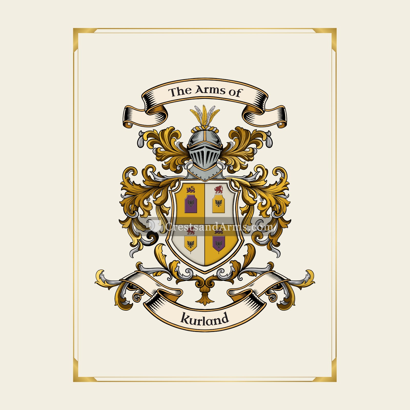 With gold border