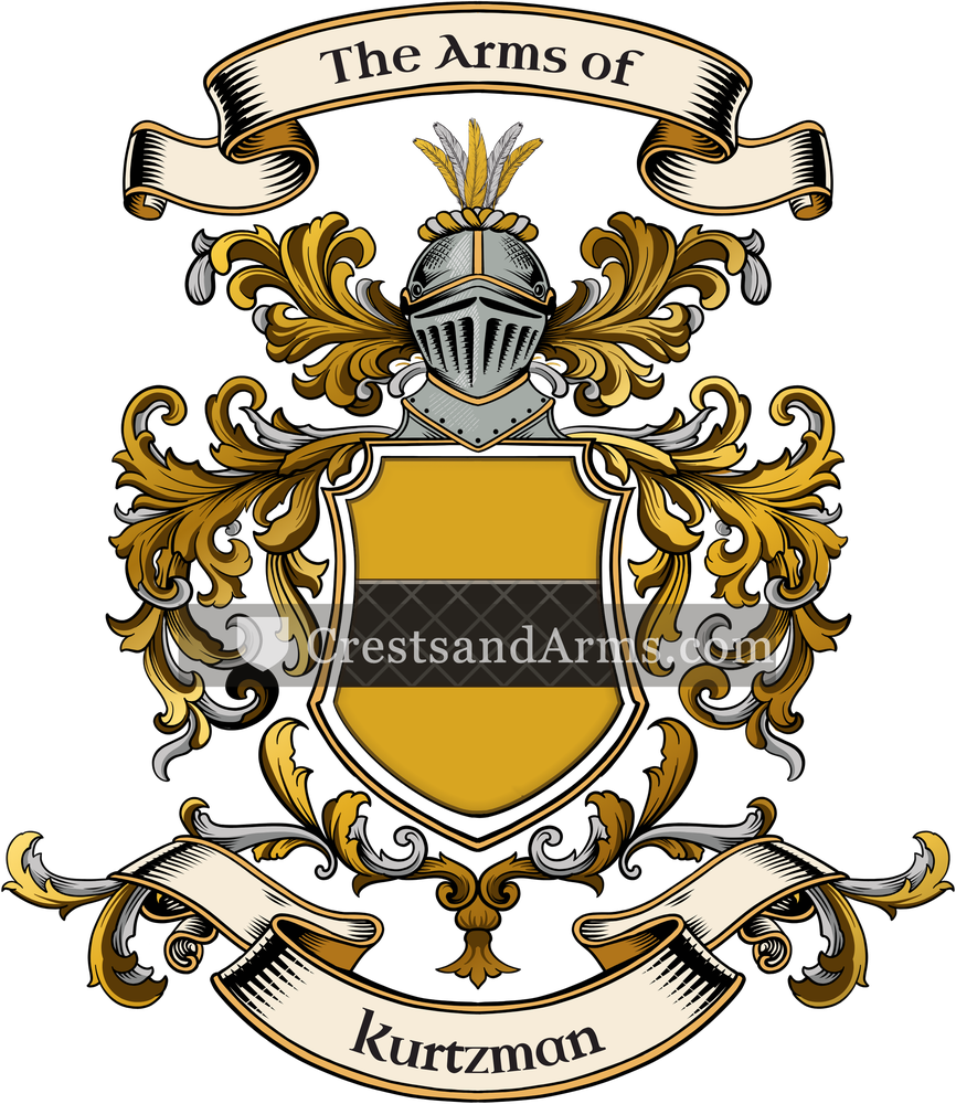 The Kurtzman coat of arms, drawn from the recorded blazon