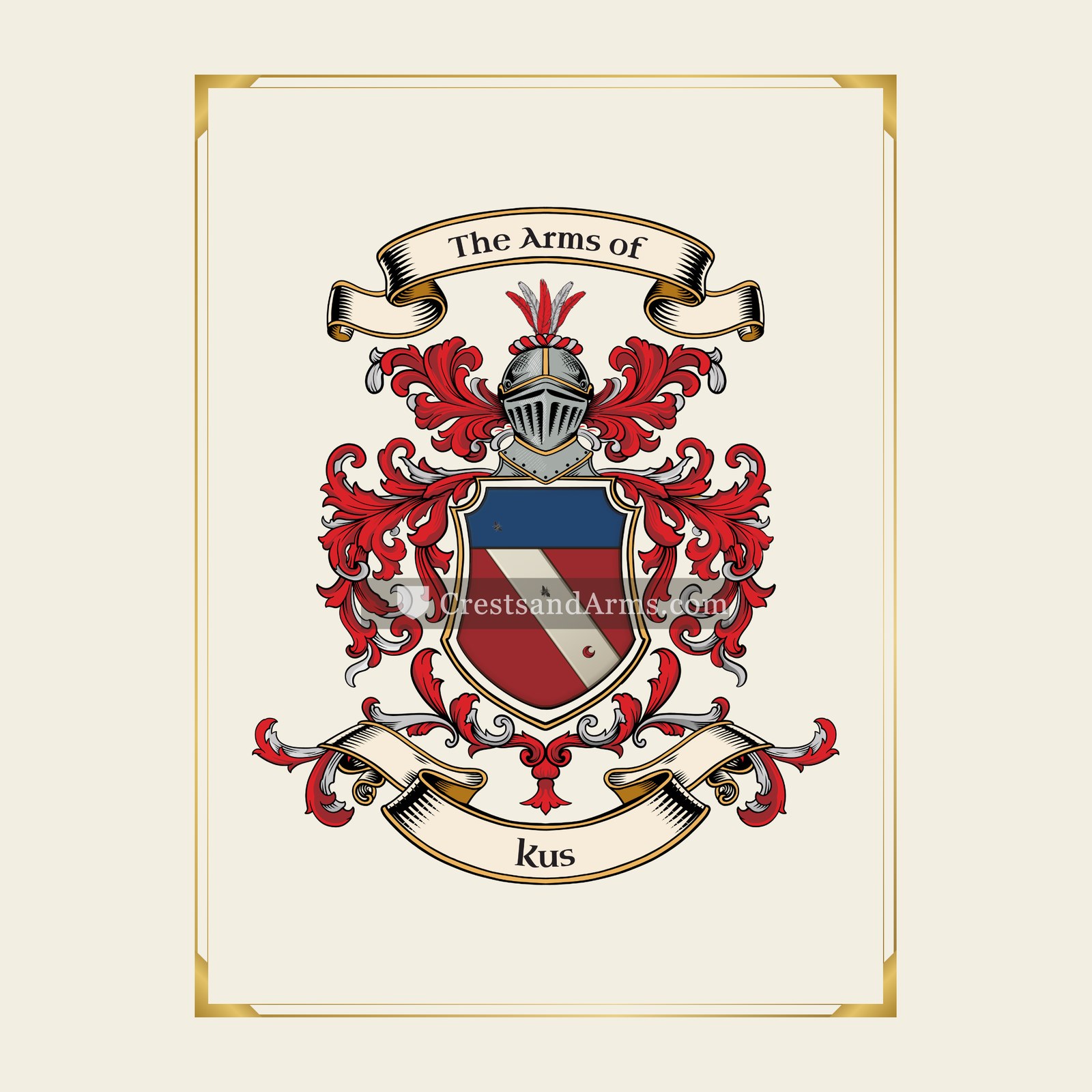 With gold border