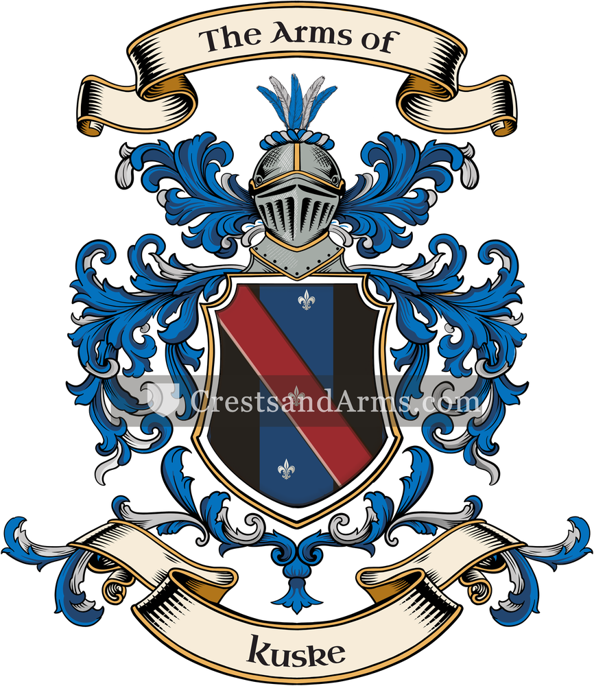 The Kuske coat of arms, drawn from the recorded blazon