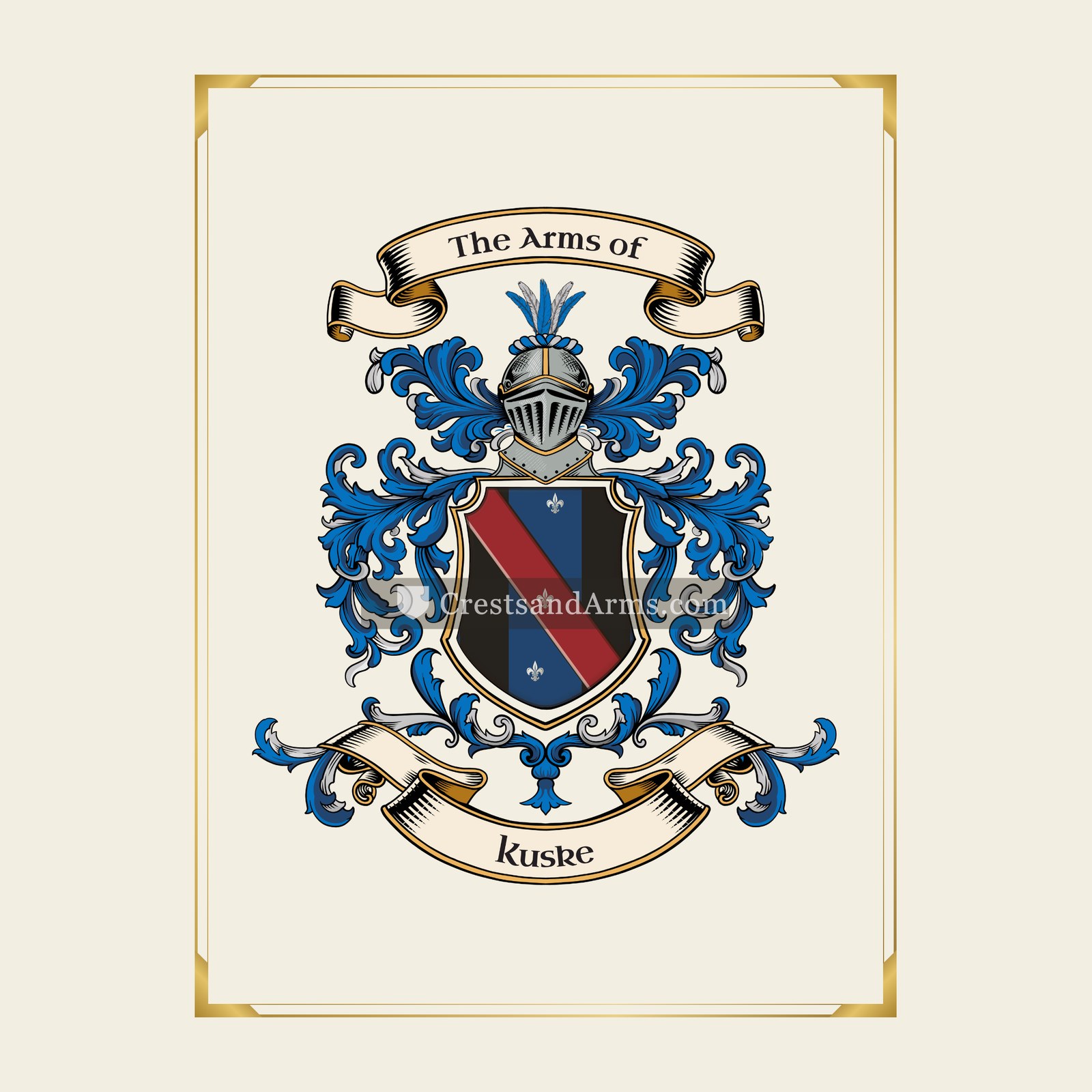 With gold border