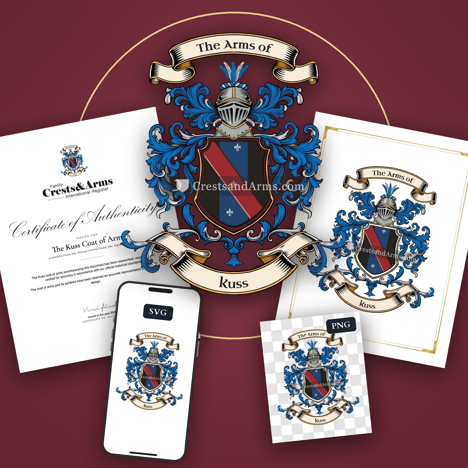 The Kuss arms on the coat of arms — digital pack