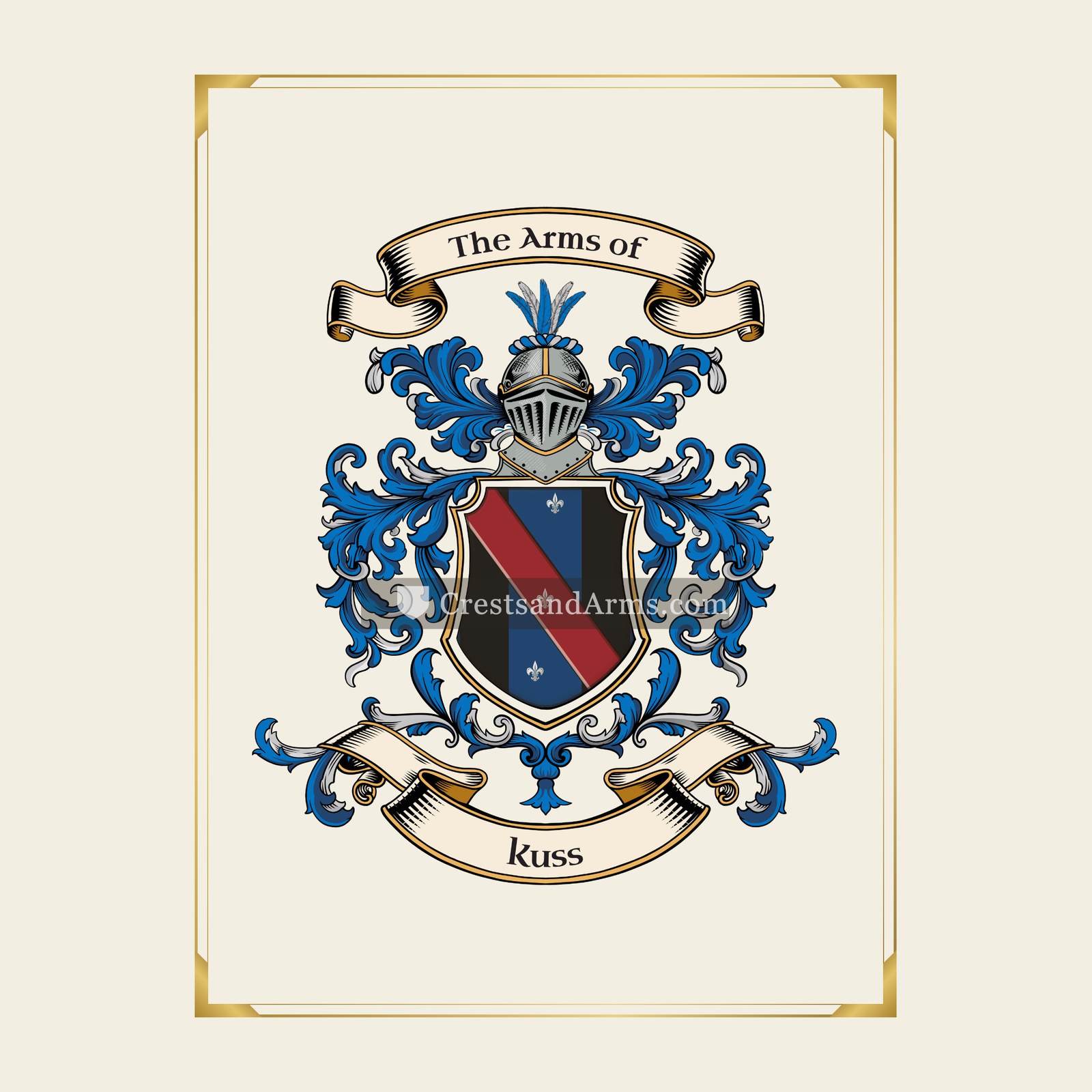 With gold border
