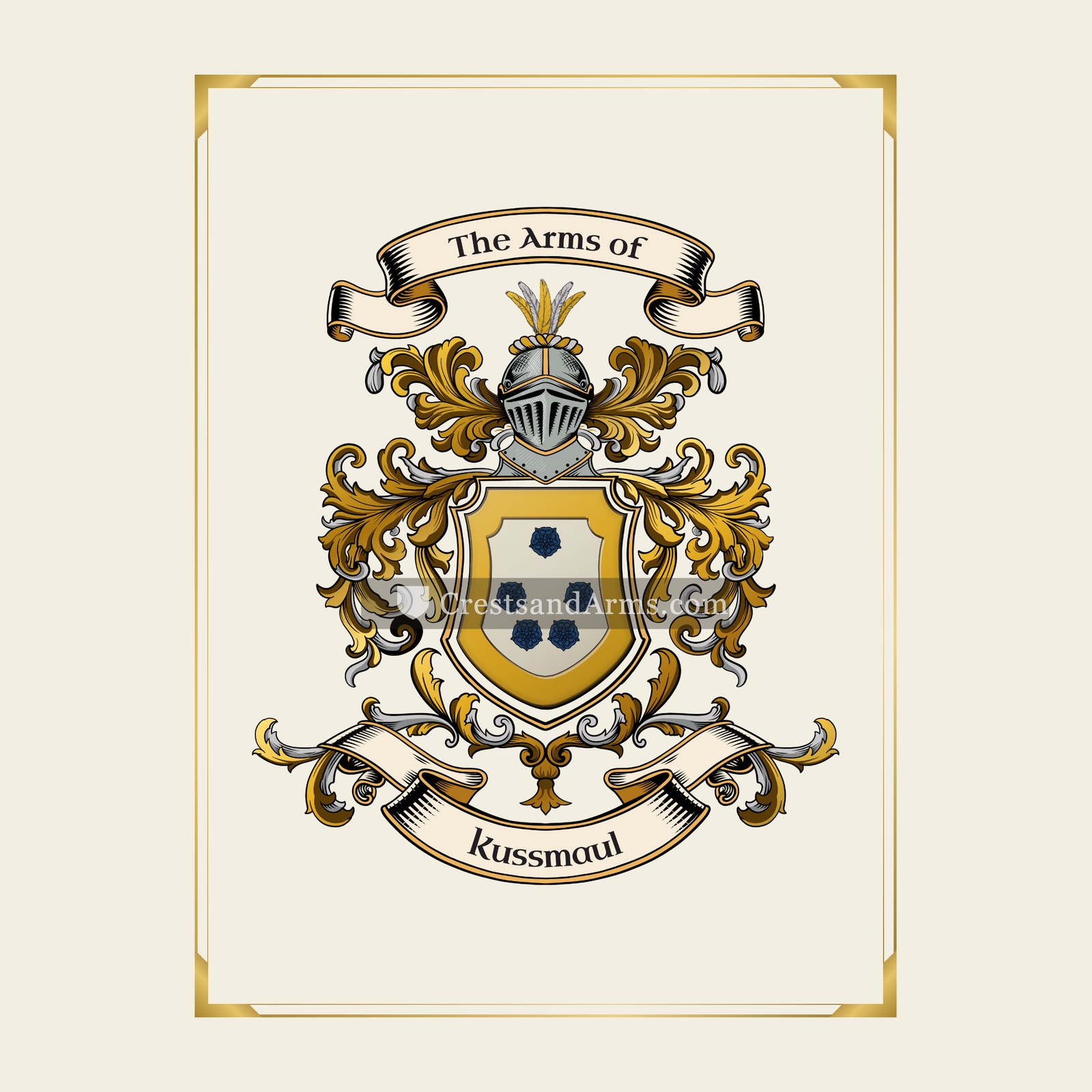 With gold border