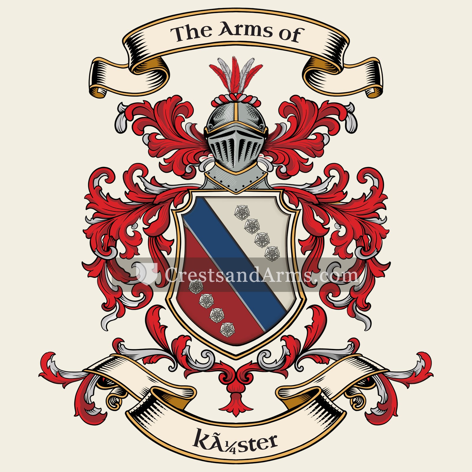 The Küster coat of arms, drawn from the recorded blazon
