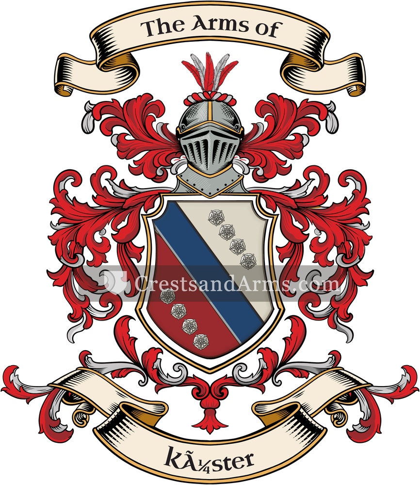 The Küster coat of arms, drawn from the recorded blazon