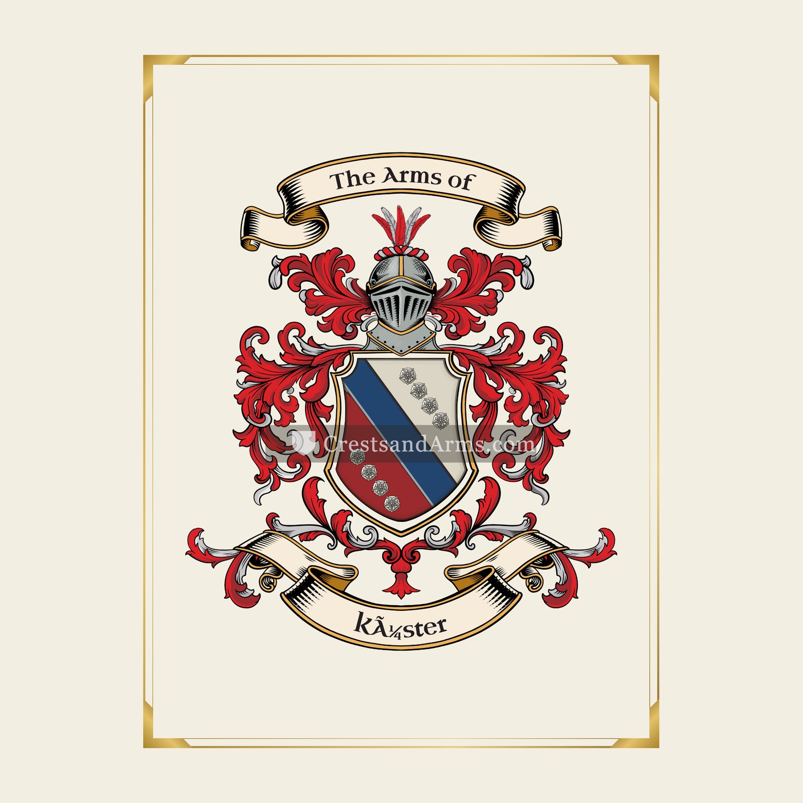 With gold border