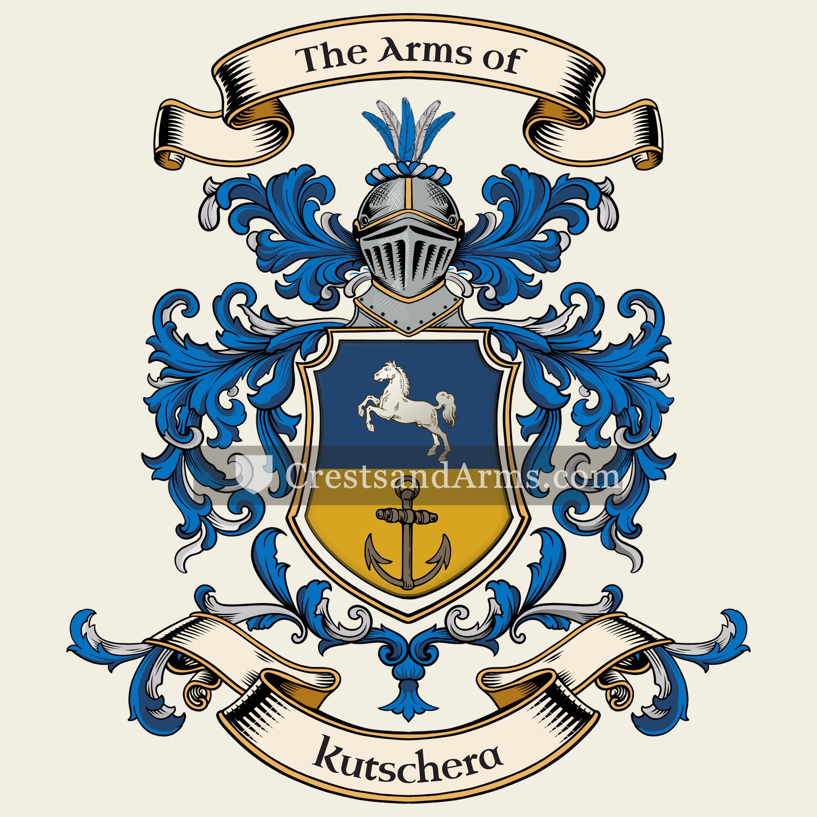 The Kutschera coat of arms, drawn from the recorded blazon