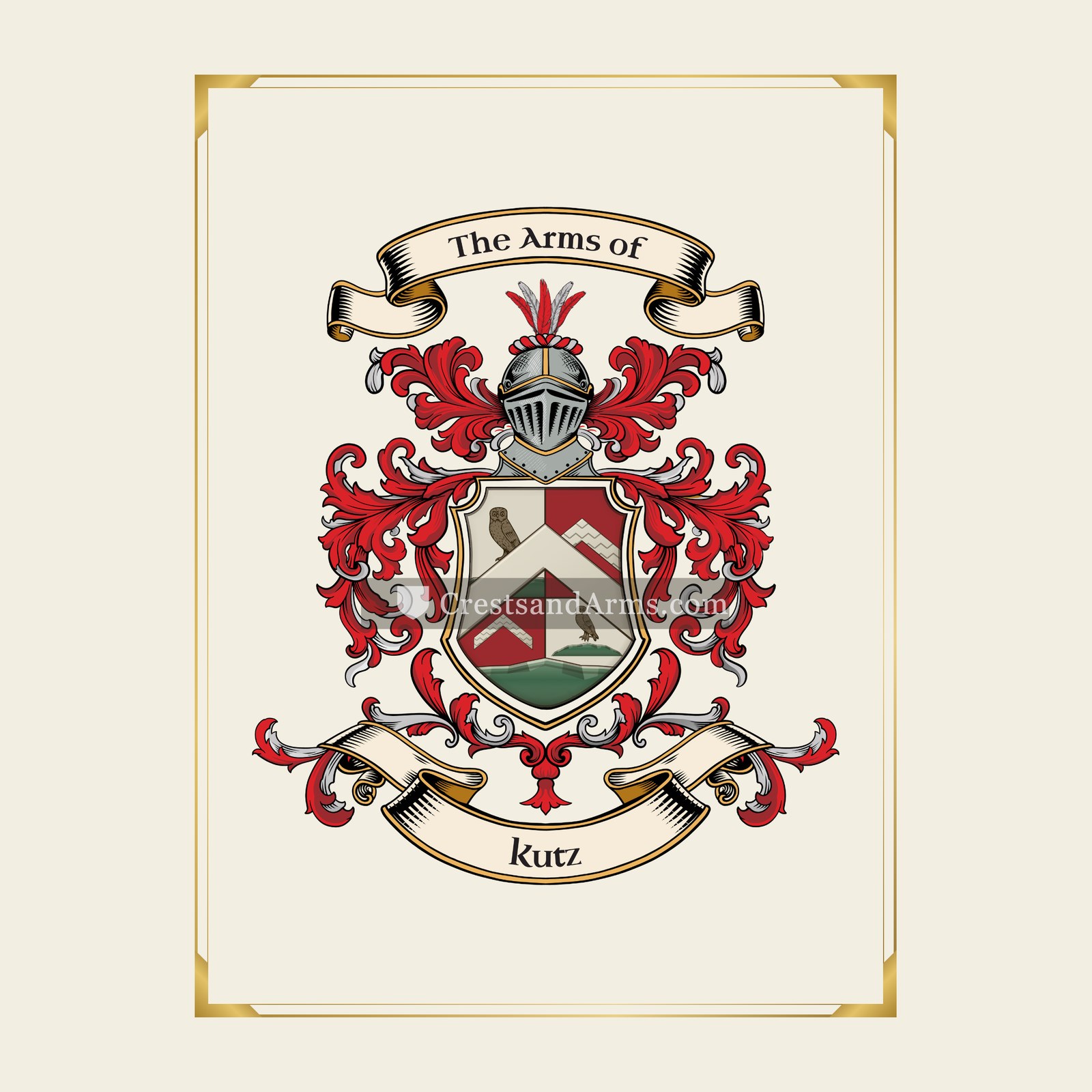 With gold border