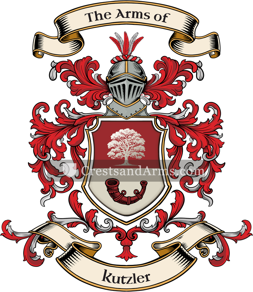 The Kutzler coat of arms, drawn from the recorded blazon