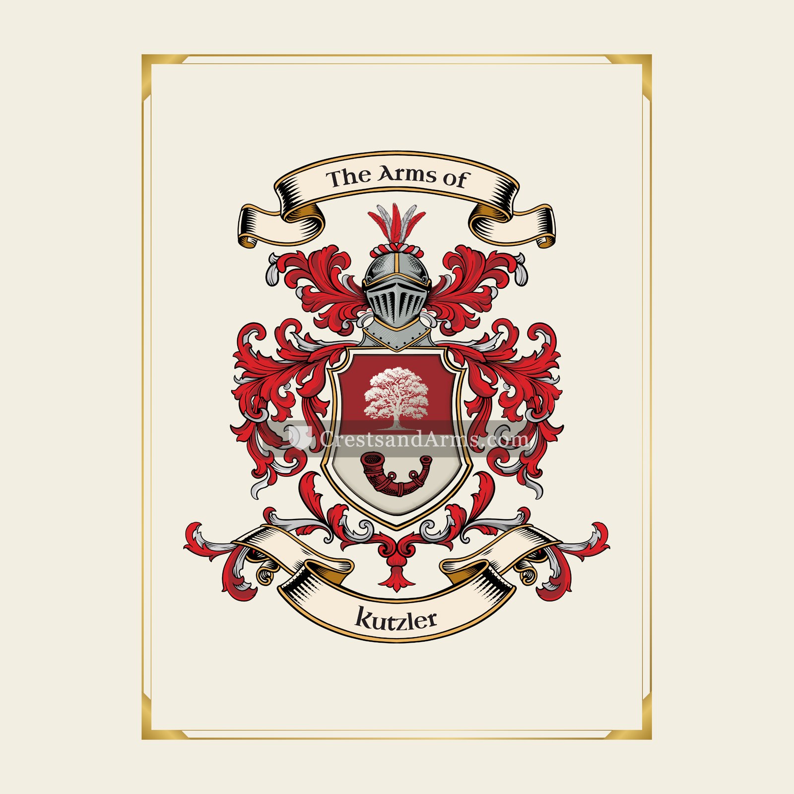 With gold border