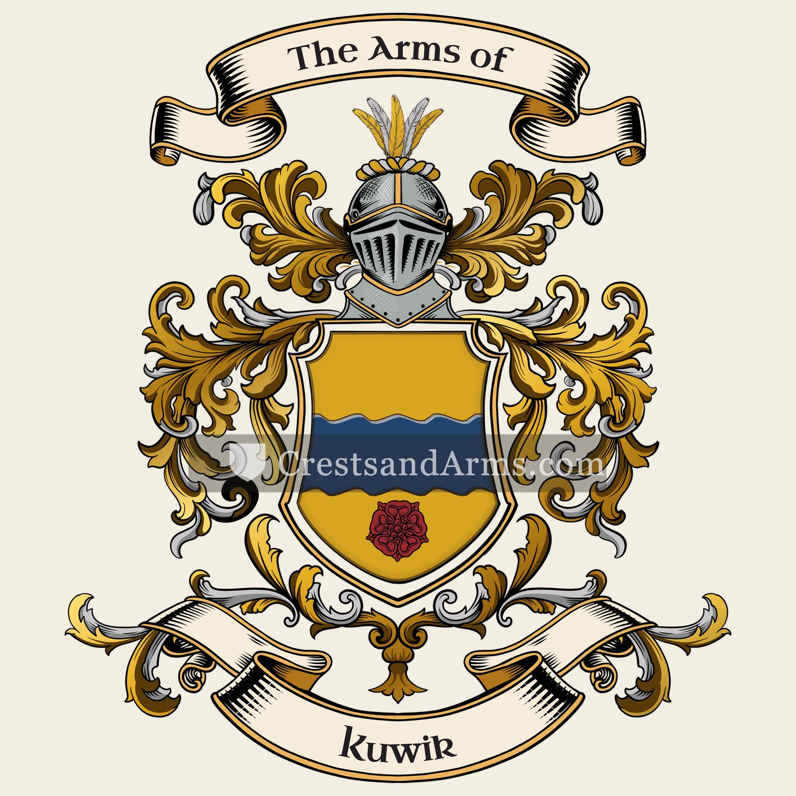 The Kuwik coat of arms, drawn from the recorded blazon