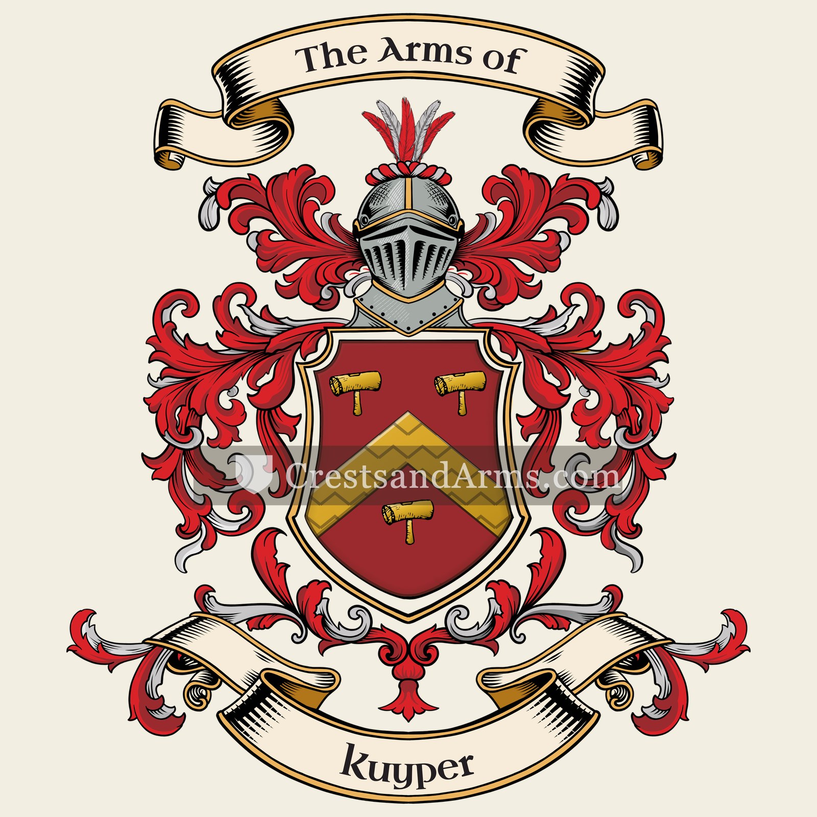 The Kuyper coat of arms, drawn from the recorded blazon