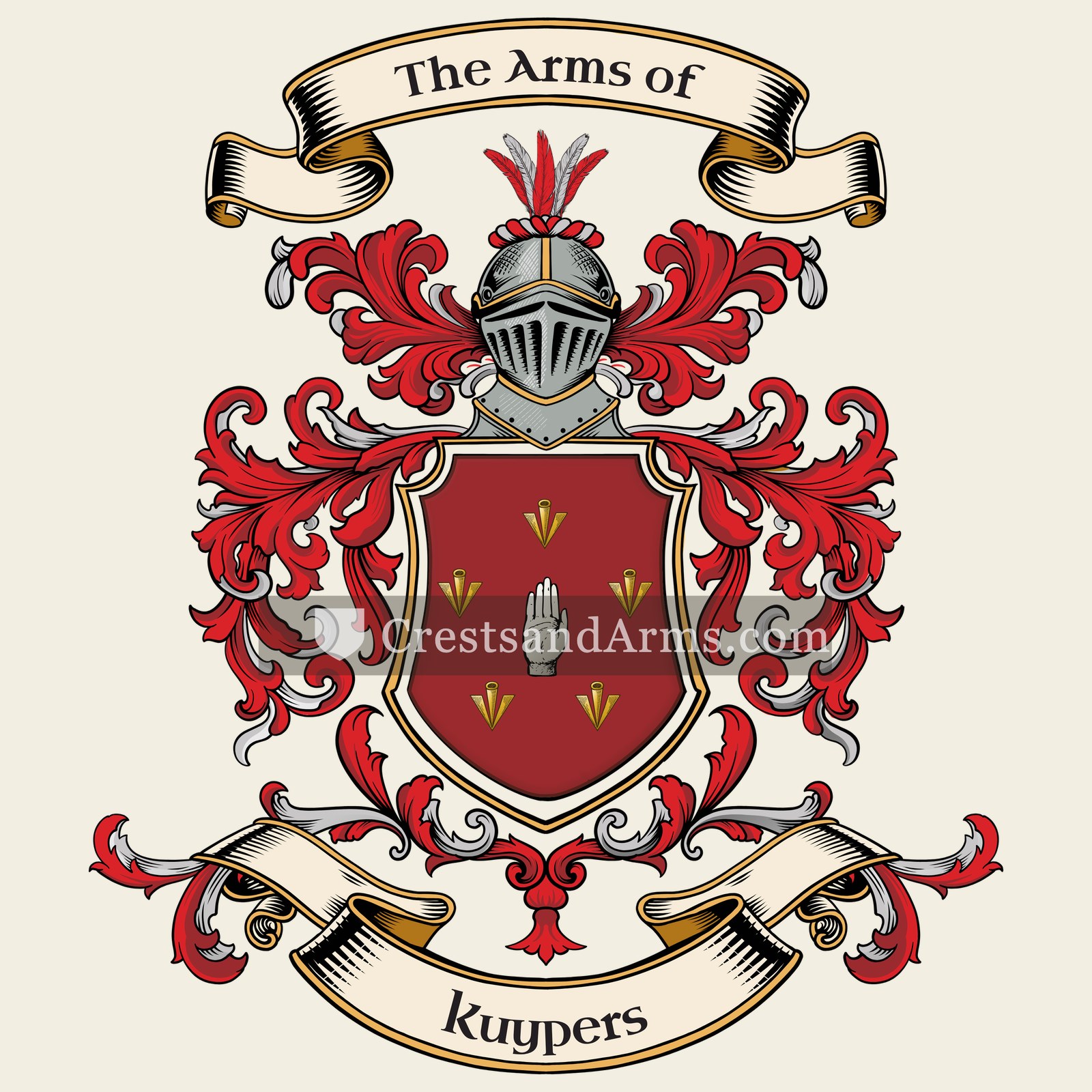 The Kuypers coat of arms, drawn from the recorded blazon
