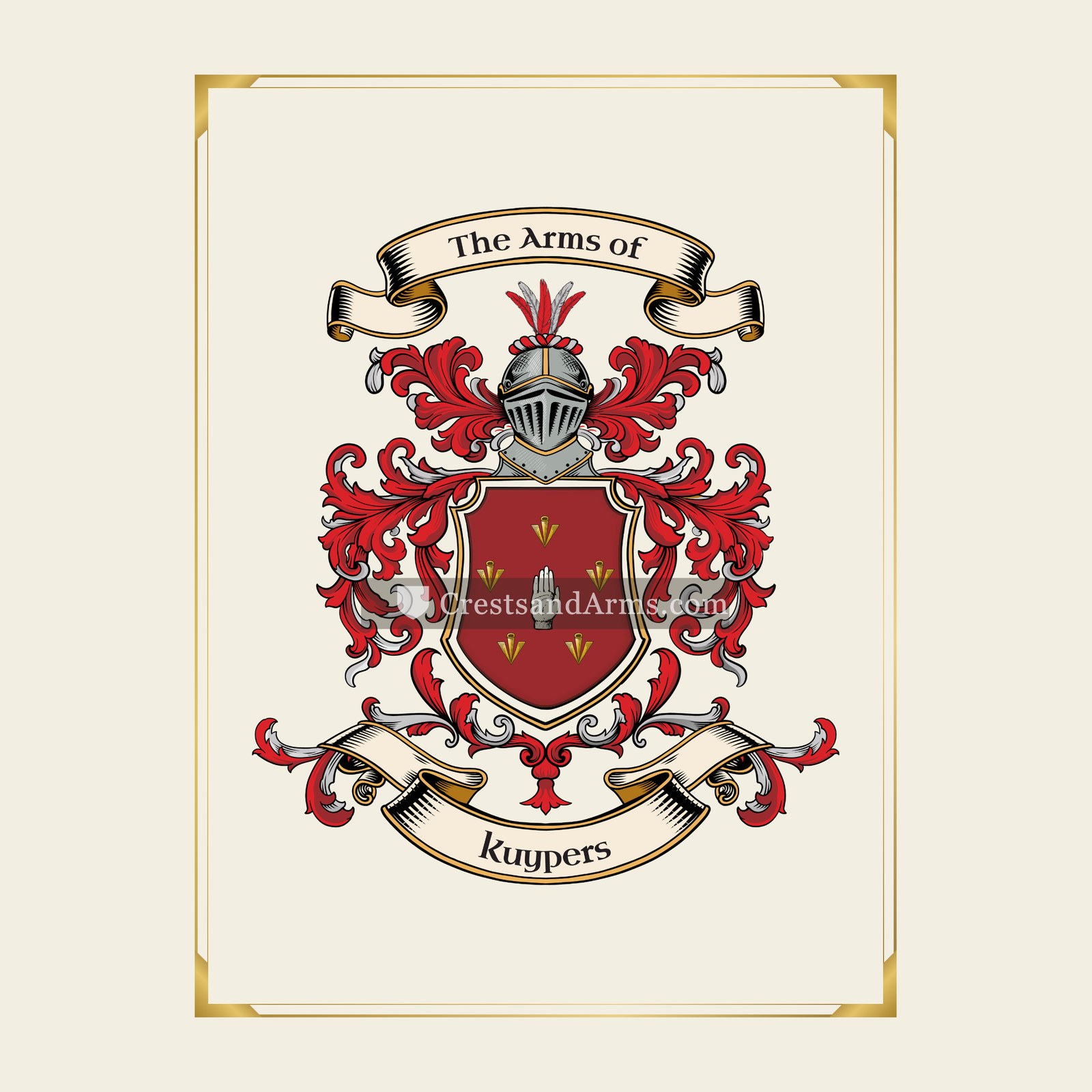With gold border